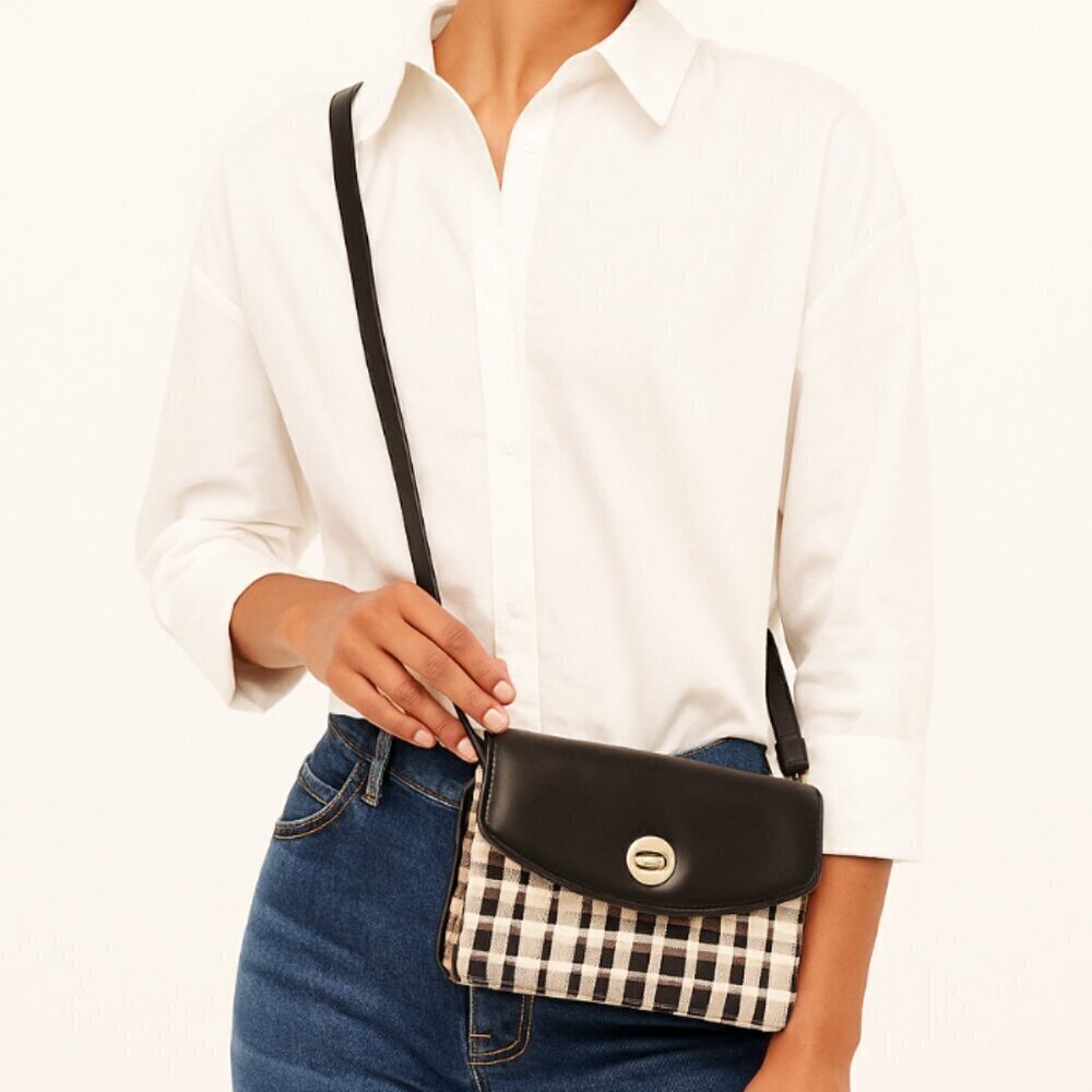 Spartina 449 Simone Phone City Market Crossbody Linen & Leather Bag